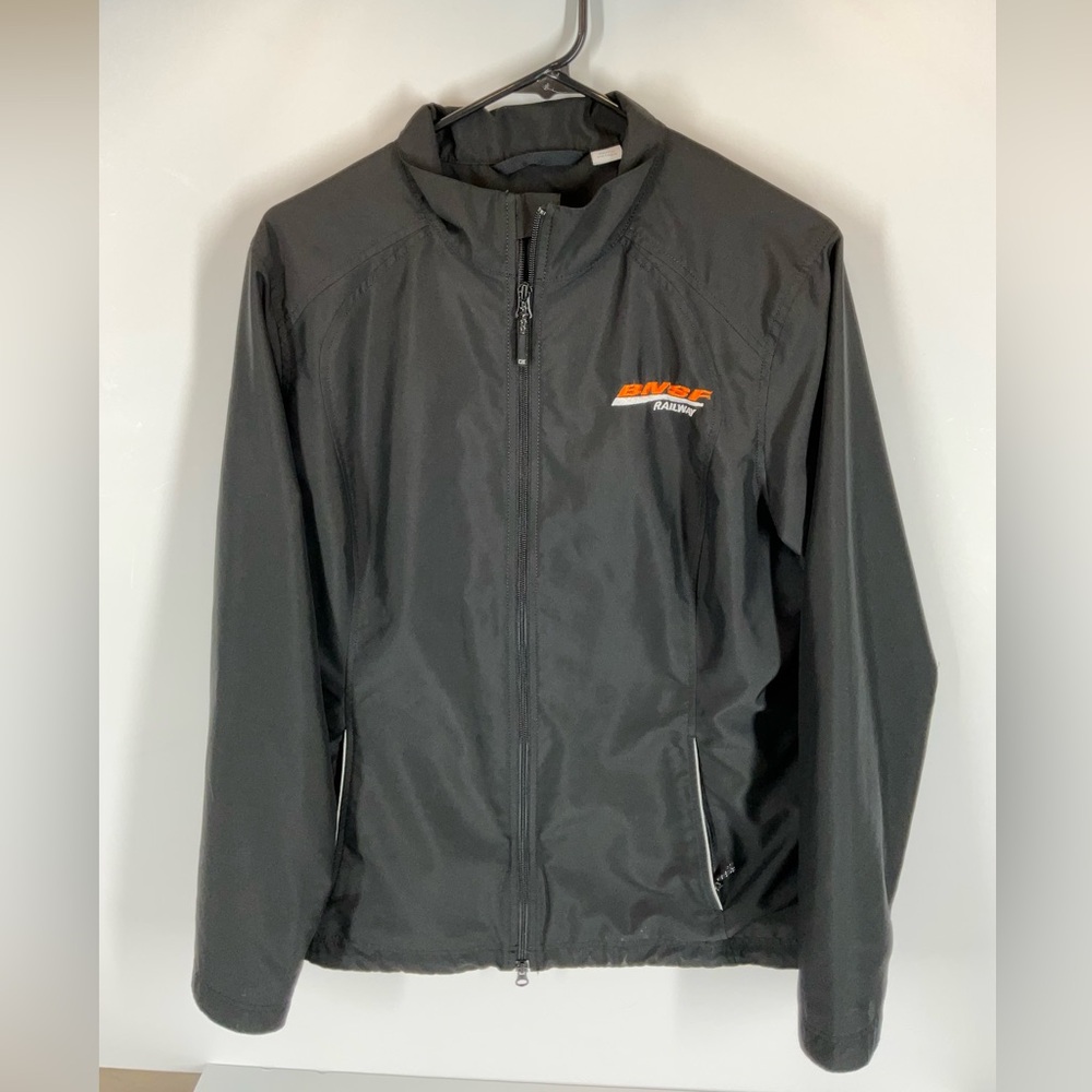 Cutter & Buck BNSF‎ Railway Logo Black Windbreaker Jacket US Women’s Size XL